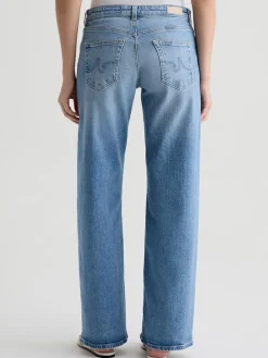 AG Jeans Adria Twisted Leg Low-Rise Wide Leg in Helios