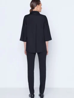 Akris Punto Mara Stretch Jersey Pants in Black