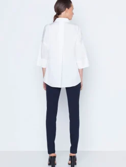 Akris Punto Mara Stretch Jersey Pants in Navy