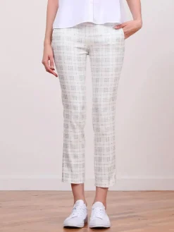 Avenue Montaigne Lulu Plaid Blue Ankle Slim Pant