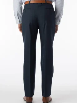 Ballin Dunhill Micro Nano Traditional Flat Front Pant in Navy