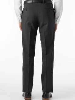 Ballin Soho Comfort 'EZE' Super 120s Modern Flat Front Twill Pant in Grey