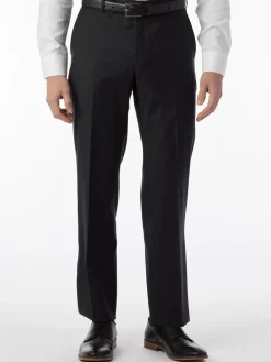 Ballin Soho Comfort 'EZE' Super 120s Modern Flat Front Pant in Charcoal