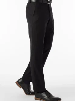 Ballin Soho Comfort 'EZE' Super 120s Modern Flat Front Pant in Black