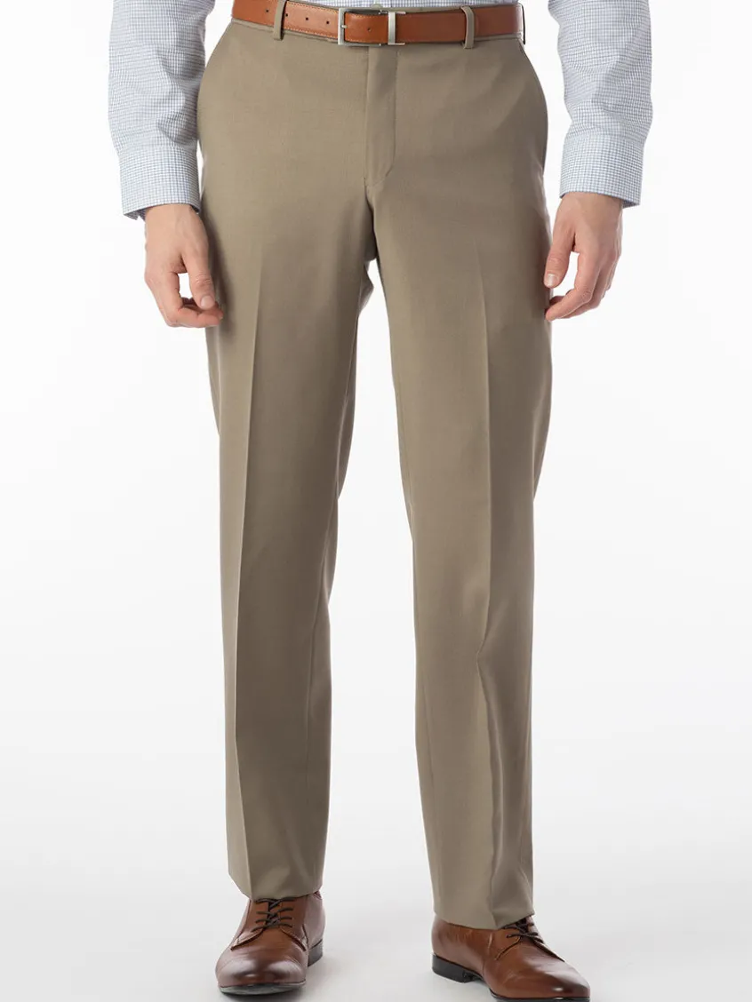 Ballin Theo Comfort 'EZE' Modern Flat Front Pant in British Tan