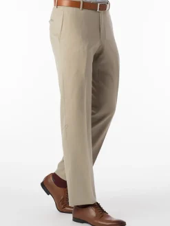 Ballin Theo Comfort 'EZE' Modern Flat Front Pant in Oatmeal