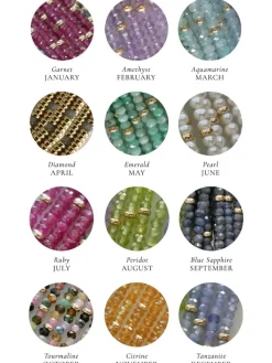 EF Collection Birthstone Necklace with Gold Rondelles - Tanzanite