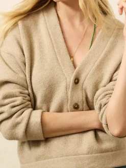 Faherty Brand Jackson V-Neck Popover in Oatmeal Heather