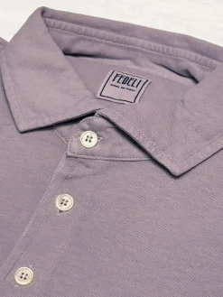 Fedeli Zero Superlight Pique Short Sleeve Polo in Lilac