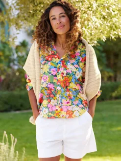Frank & Eileen Eileen Relaxed Button-Up Shirt in Black Multicolor Floral