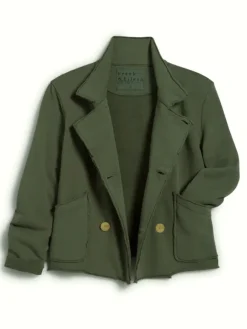 Frank & Eileen Mini Belfast Cropped Sweatshirt Peacoat in Caper