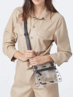 Hammitt Los Angeles Tony Small Crossbody Bag in Clear Black/Gunmetal