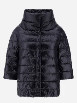 Herno Aminta 3/4 Sleeve Cocoon Jacket in Black