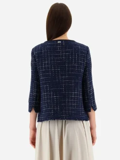 Herno Jacket in Casual Tweed in New Blue