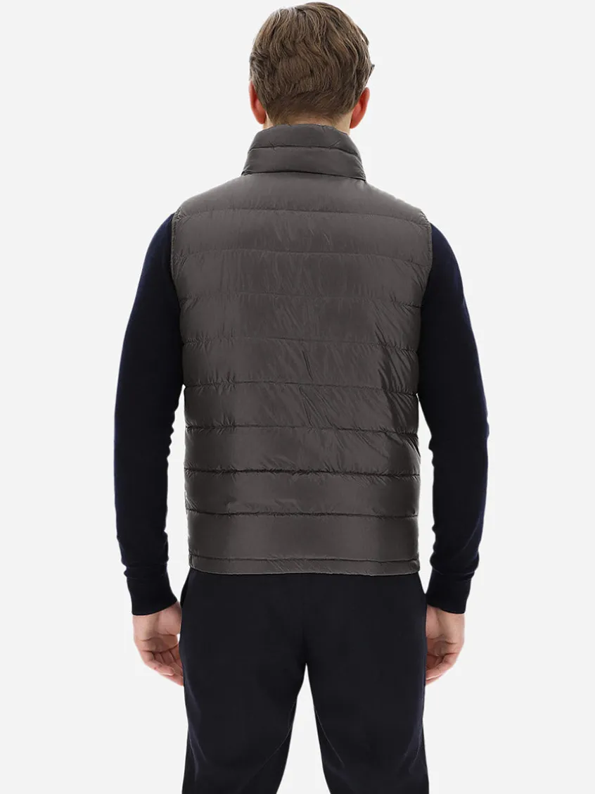 Herno Reversible Nylon Ultralight Waistcoat in Navy/Grey