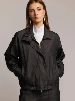 Hinson Wu Louise Long Sleeve Denim Jacket in Black Wash