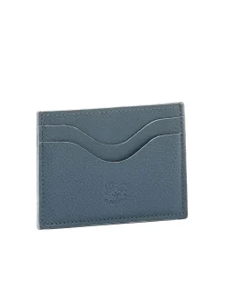 Il Bisonte Salina Card Case in Blue Denim Leather
