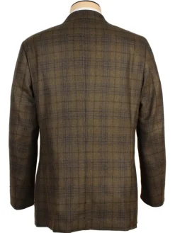 Isaia Sanita Patch Pocket Sport Jacket in Green Plaid