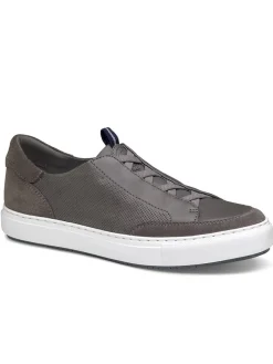 J & M Collection Anson Stretch Lace-to-Toe in Grey English Suede/Sheepskin