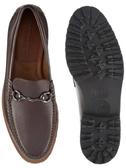 J & M Collection Baldwin Lug Bit in Dark Brown Sheepskin