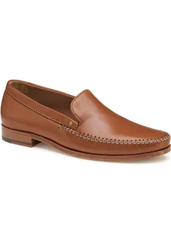 J & M Collection Baldwin Whipstitch Venetian in Cognac Sheepskin