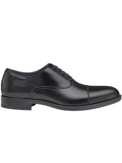 J & M Collection Flynch Cap Toe in Black Italian Calfskin