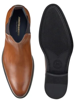 J & M Collection Flynch Chelsea Boot in Tan Italian Calfskin