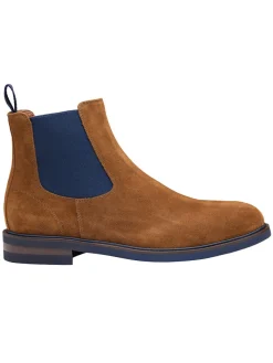 J & M Collection Hartley Chelsea Boot in Snuff Italian Suede