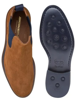 J & M Collection Hartley Chelsea Boot in Snuff Italian Suede