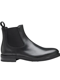 J & M Collection Hartley Chelsea Boot in Black Italian Calfskin