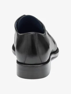 J & M Collection Larson 2-Eye Plain Toe in Black Italian Calfskin