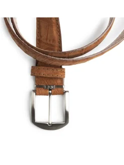 LEN Belts Buffed American Alligator Belt in Chestnut