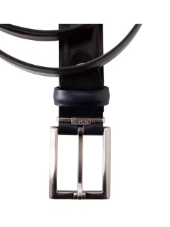 LEN Belts Italian Marbled Calf Belt in Navy
