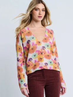 Lisa Todd Bloomin' Cardigan in Frost Combo