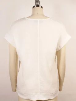 Porto Sabrina Pleated Top in White