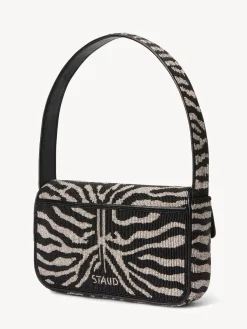 STAUD Tommy Beaded Bag in Zebra