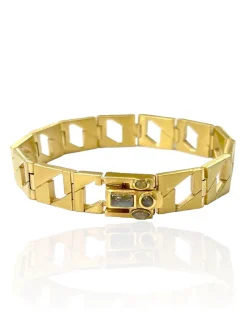 Tat2 Designs Labradorite Piatta Chain Bracelet in Gold