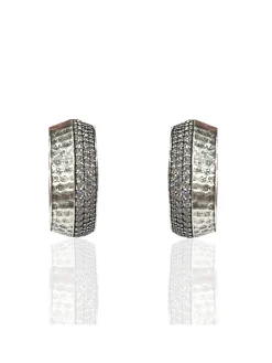 Tat2 Designs Pave Noma Hoops in Vintage Silver