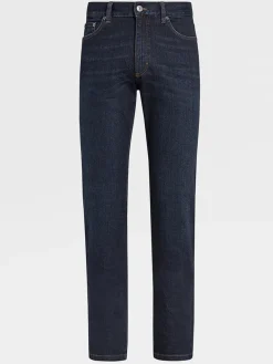 Zegna Classic Comfort Cotton Denim in Dark Blue